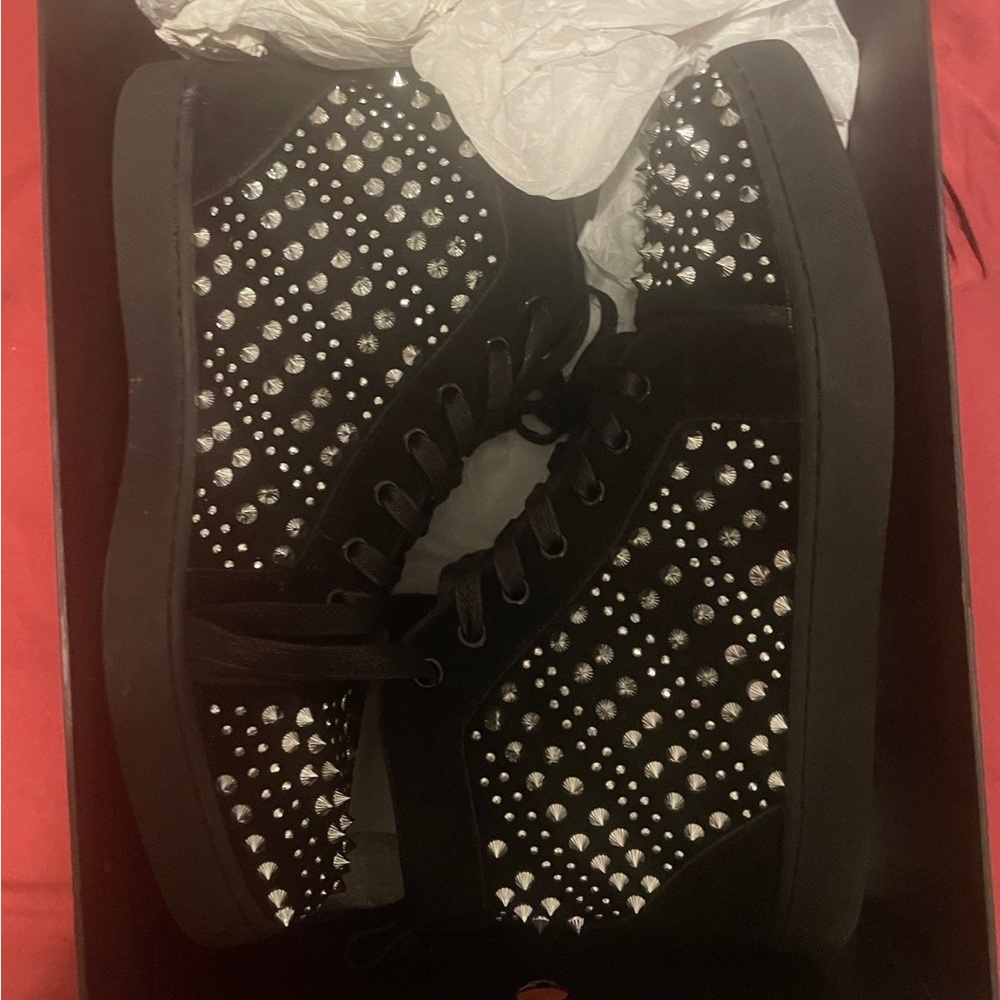 Studded Black High-Top Sneakers
